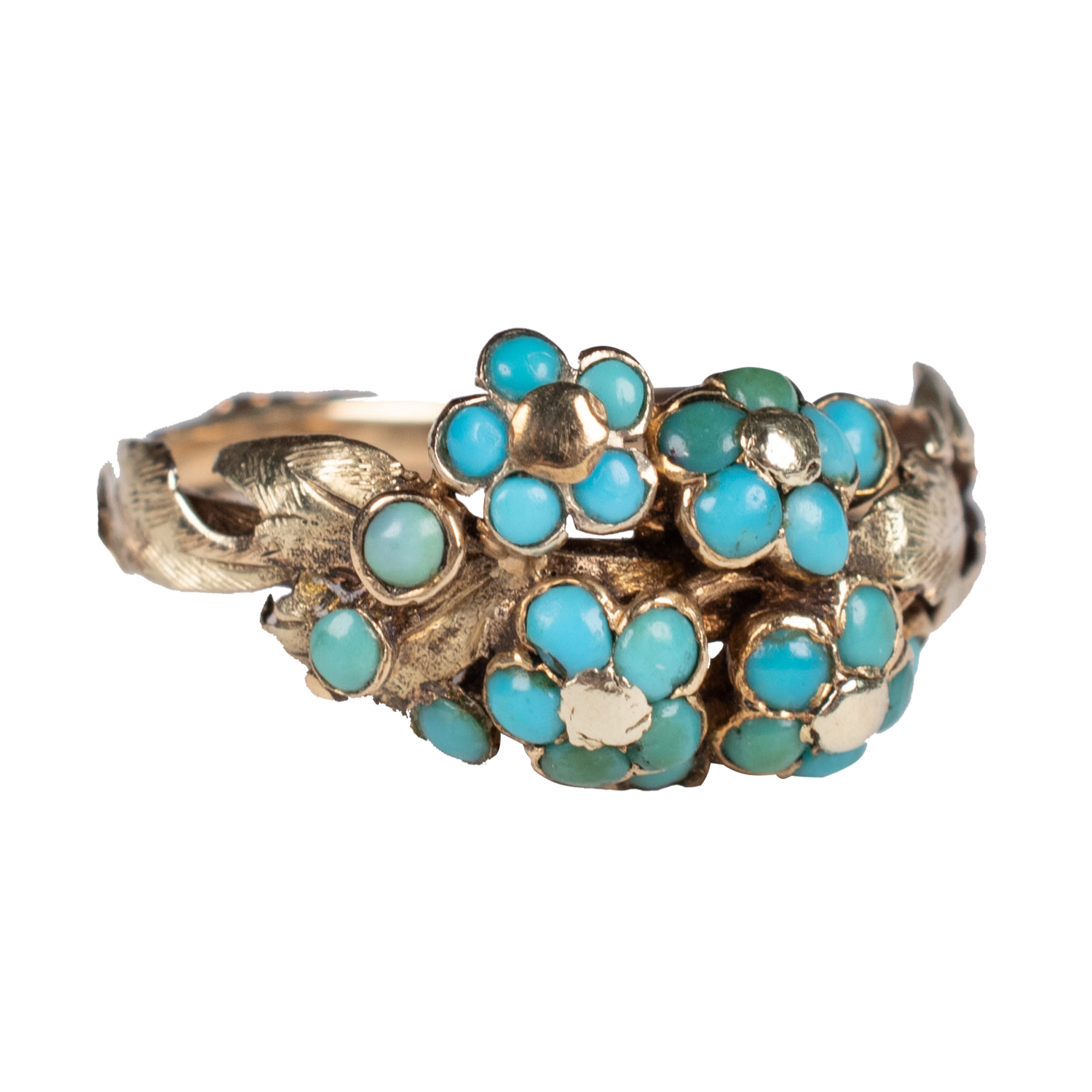 Victorian Turquoise Forget-Me-Not Bouquet Ring