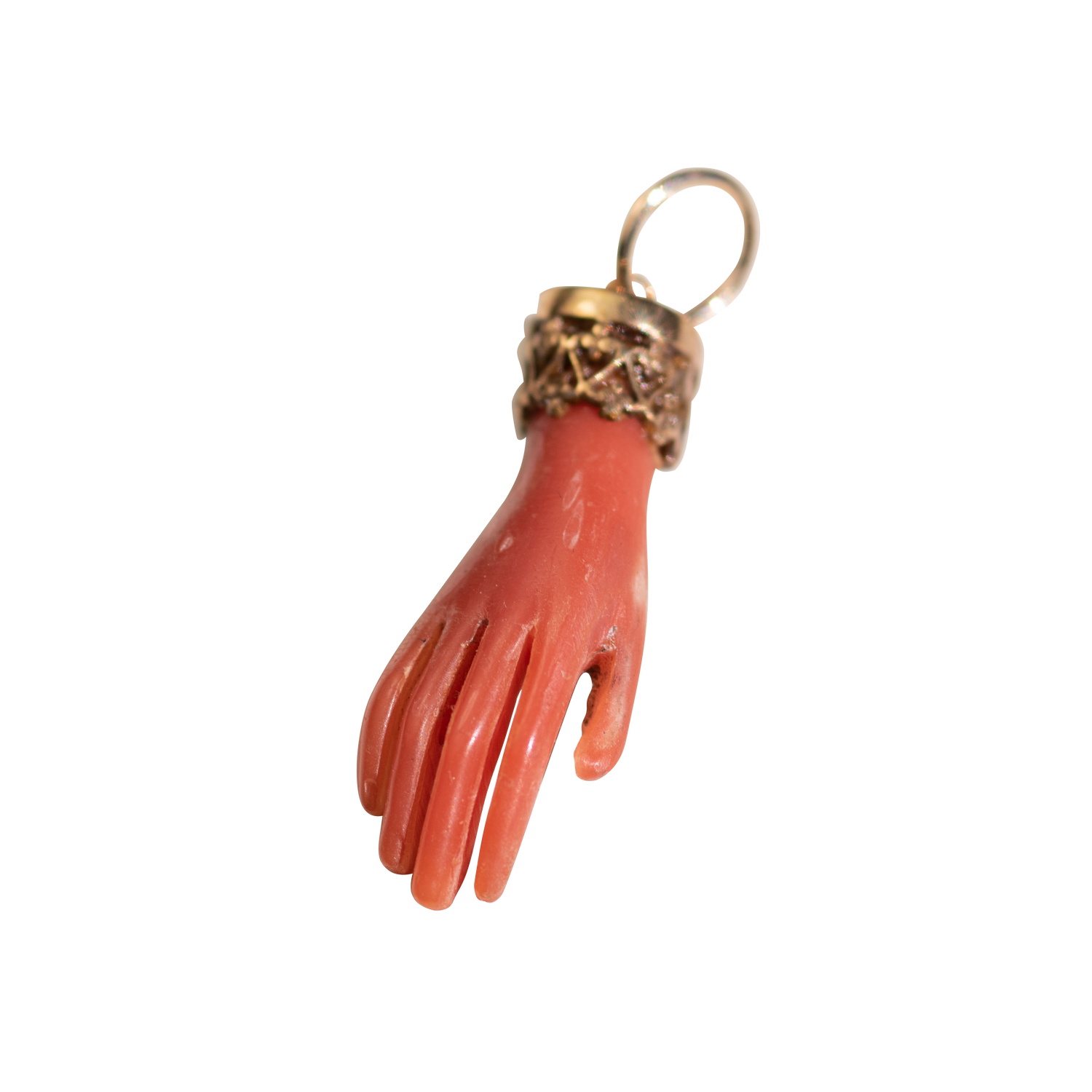 Victorian Imitation Coral Hand Charm