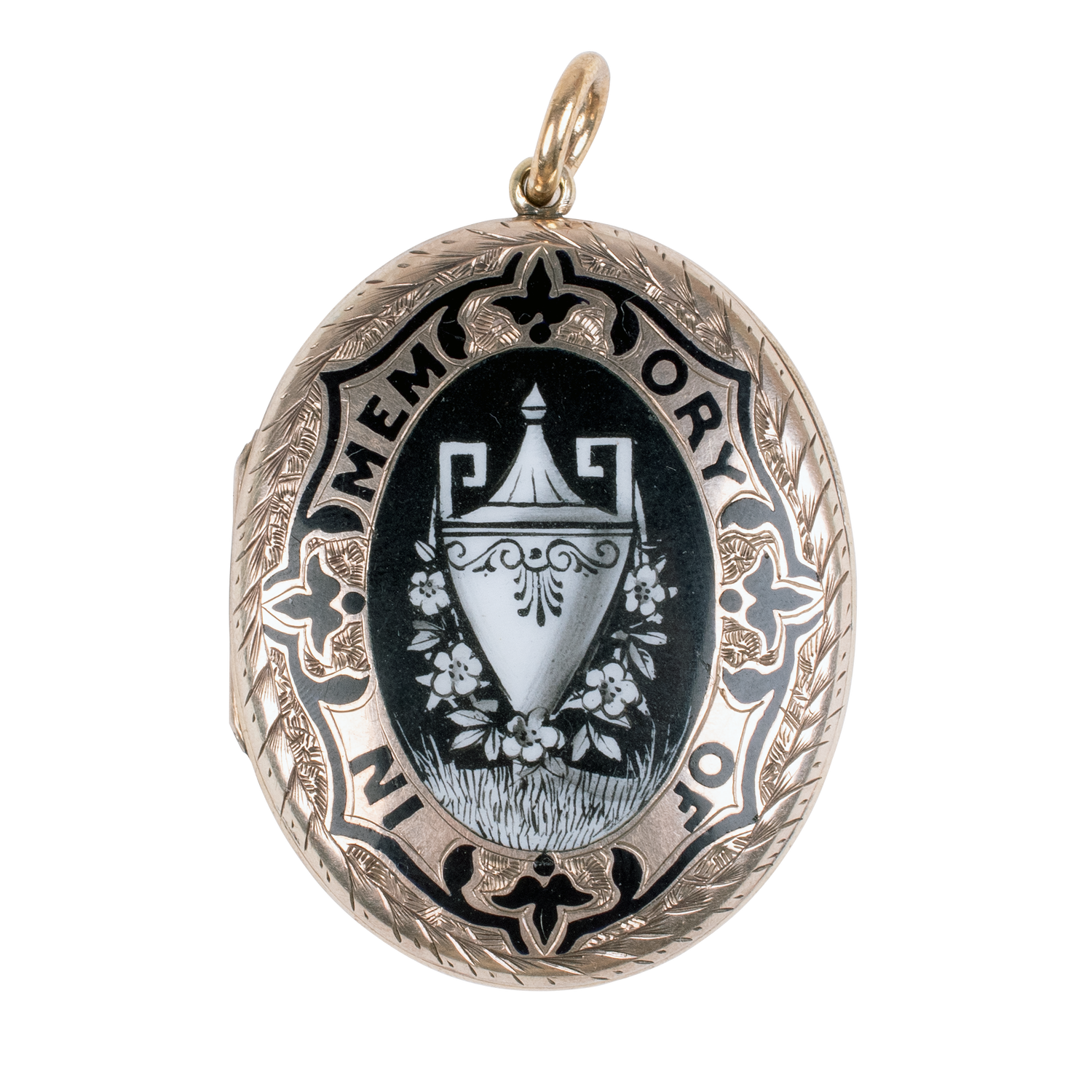 Victorian "In Memory Of" Mourning Enamel Locket