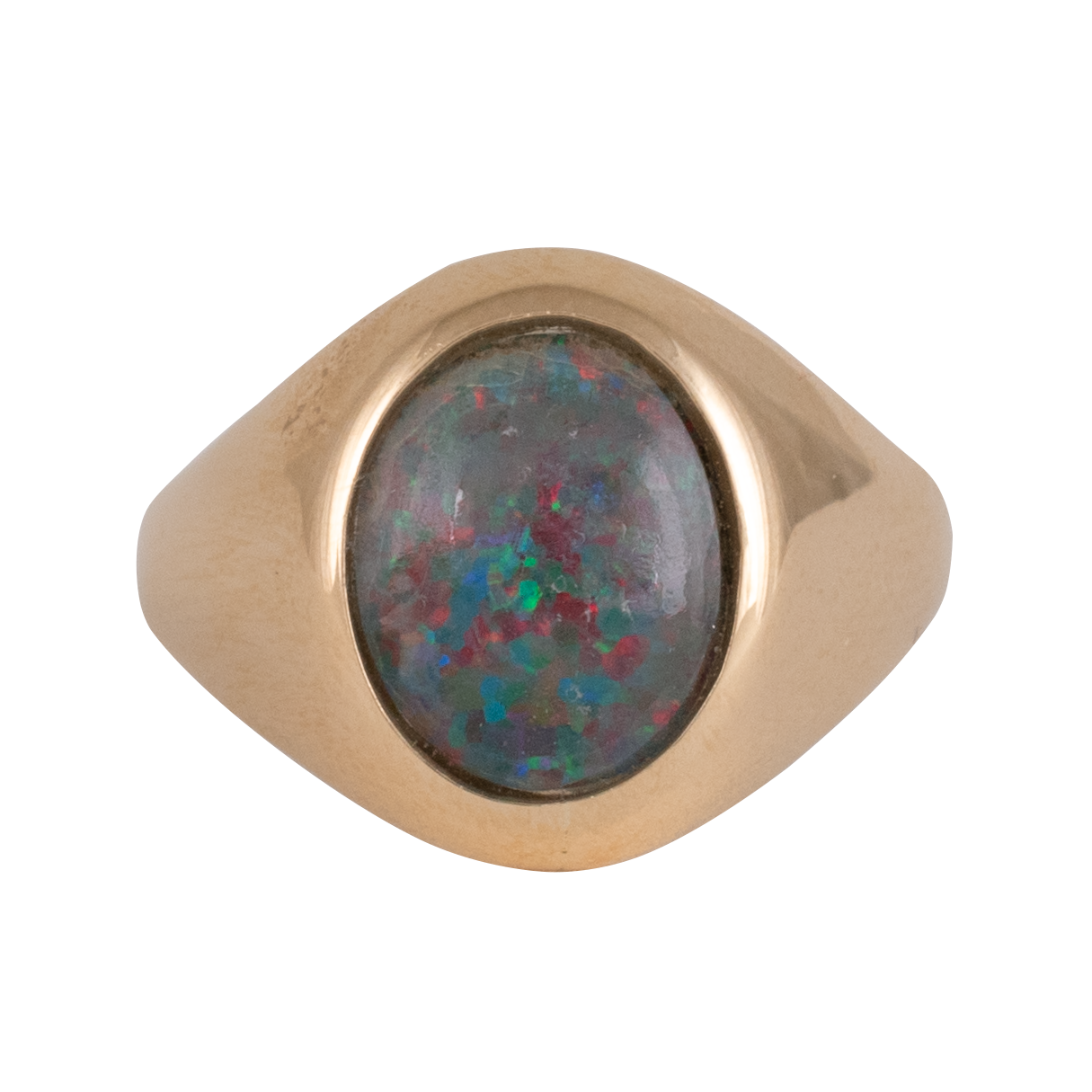 Vintage 9k Synthetic Opal Signet Ring