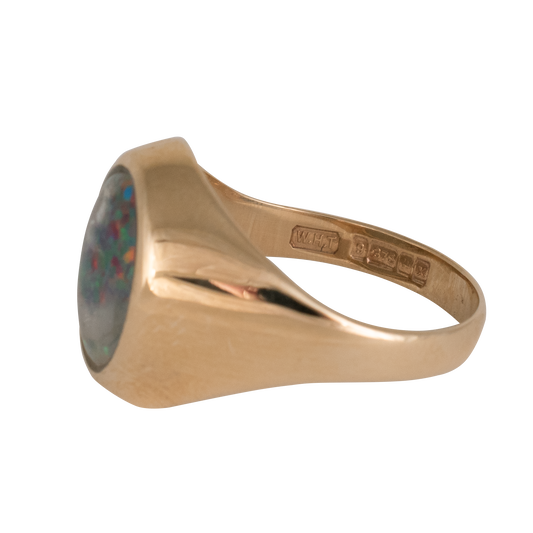 Vintage 9k Synthetic Opal Signet Ring